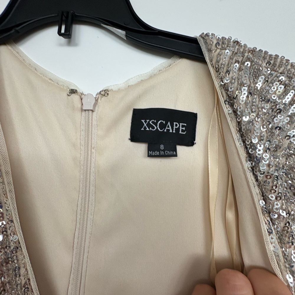 Xscape Shimmering Silver Sequin Jacket - image 2